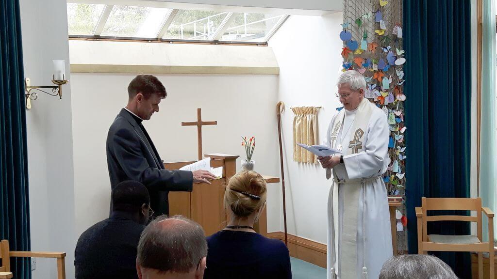 Bishop Colin Fletcher OBE of Dorchester, licensing Revd. Dr Geoff Morgan as Team Chaplain at the Horton General Hospital